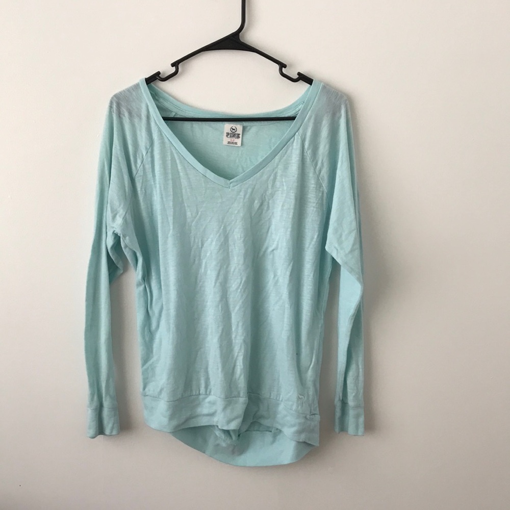 Victoria Secret PINK blue long sleeved shirt